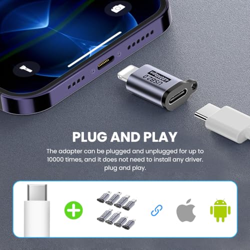 Verilux® 24PCS USB OTG Connector C Lightning to Micro Adapter Type Micro Converter Extender Mini for iPhone 16 15 Galaxy S25 S24 S23
