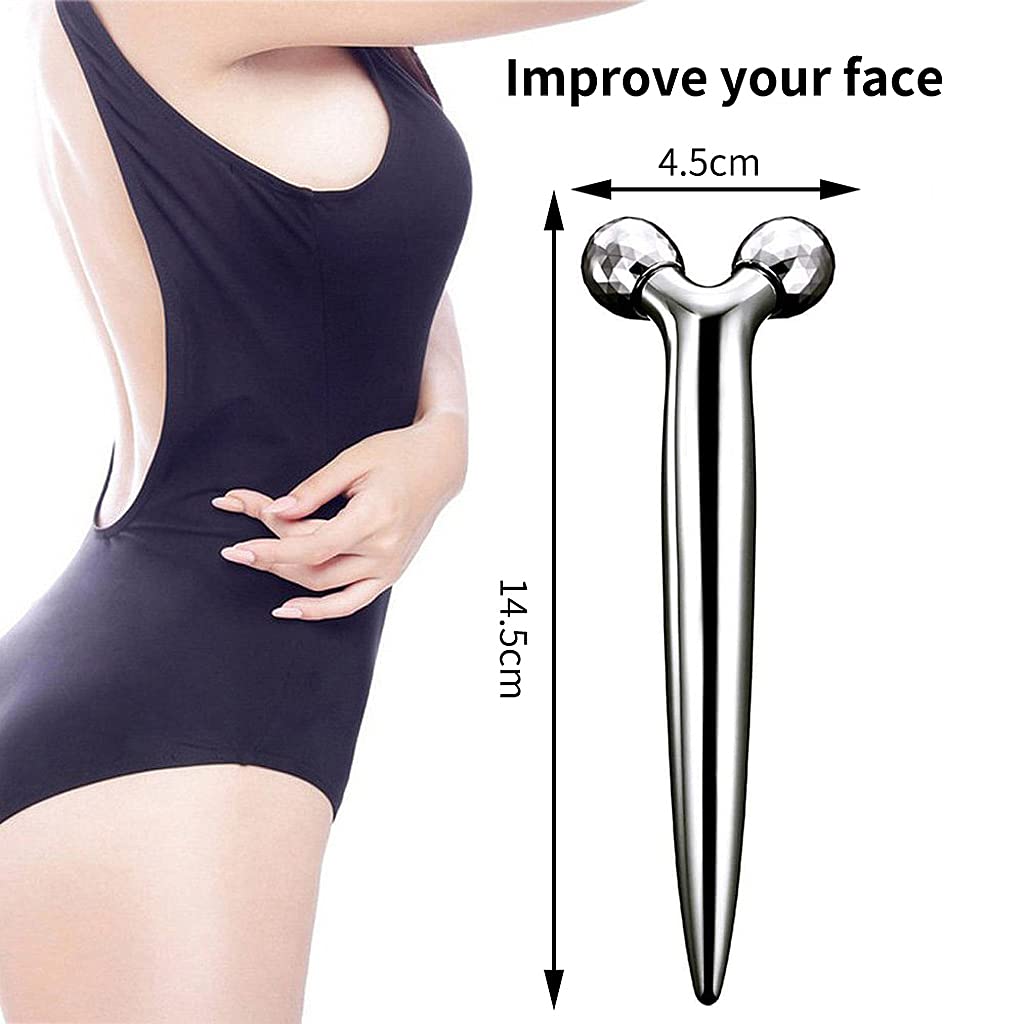 MAYCREATE Mini Roller Massager 360 Rotate 3D Y Shape Full Body Massage For Face Lifting Wrinkle Remover