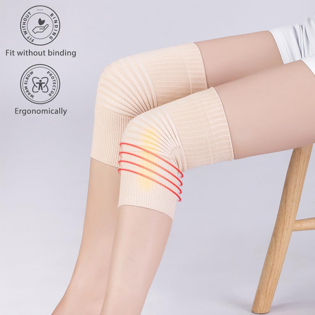 HANNEA Bamboo Fabric Knee Compression Sleeves for Men Women, Cotton Knee Brace Leg Support for Running, Pain Management, Arthritis Pain, Relief Rheumatism