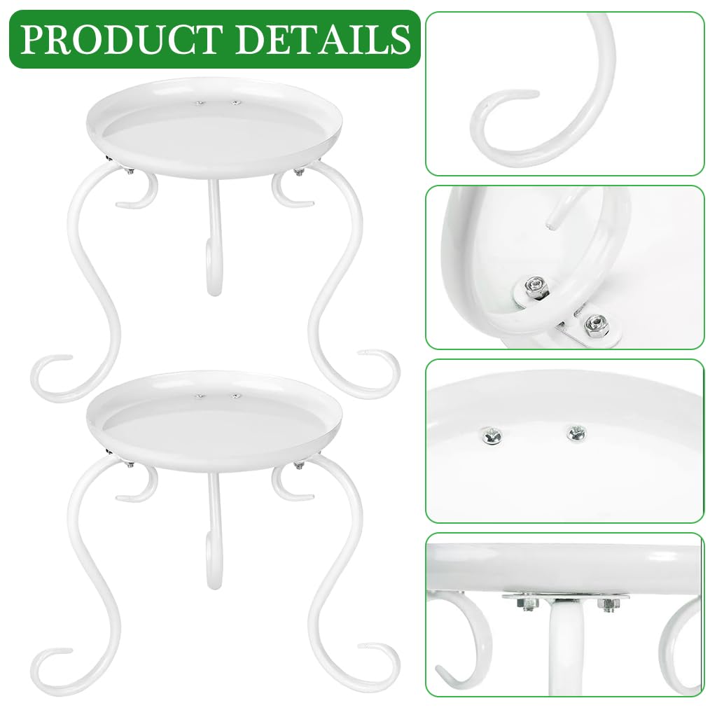 HASTHIP 2Pcs Floor Plant Holder 9 Inches Height Metal Plant Stand Easy Assembly Plant Pot Display Stand Metal Fine Coating Plant Stand for Balcony, Home, Office