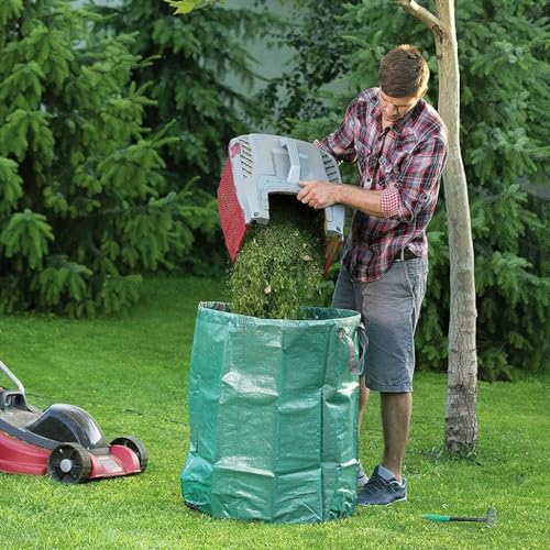 HASTHIP® Heavy Duty Garden Waste Bag 300L Reusable Leaf Yard Trash Container 80 Gallon PP Debris with Reinforced Handles for Lawn Tool Storage Organic Collection 3PCS