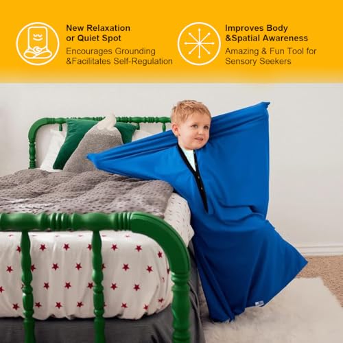 PATPAT Kids Sensory Body Sock Fun Body Sock Stretchy Sensory Body Sock Bag for Kids with Autism Comfy Treatment Activity Sensory Body Sock for Motor Delays, Relieve Stress, 119x69cm