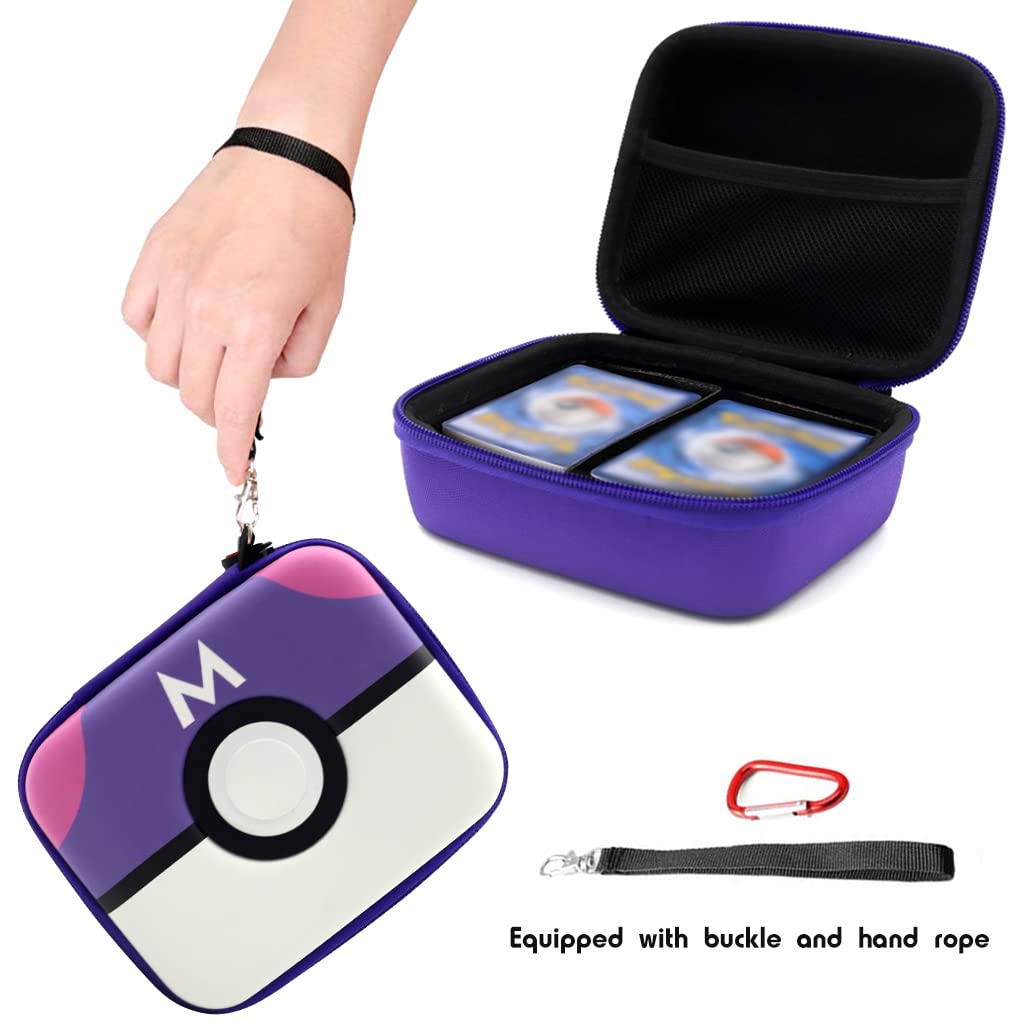PATPAT Poke-mon Binder, Poke-mon Cards Holder for 200 Trading Cards Cartoon Prints Zipper Bag Trading Cards Binder Trading Cards Album Organizer Bag Game Cards Case Xmas Gifts for Kids Boys Girls Mew
