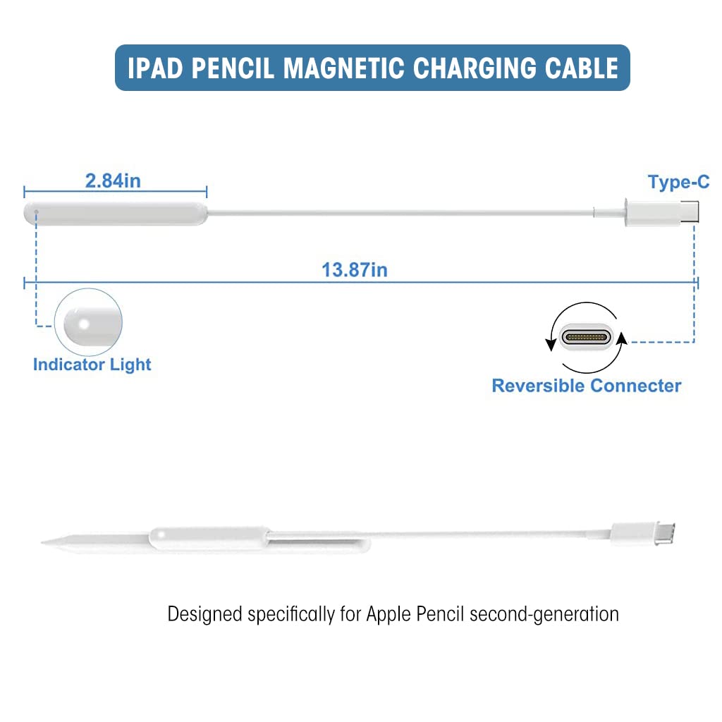 ZORBES Magnet Charger for Apple Pencil 2nd Generation, Type C Charging Magnet Charger for Apple Pencil 2nd Generation, Not Include Apple Pencil 2nd Generation
