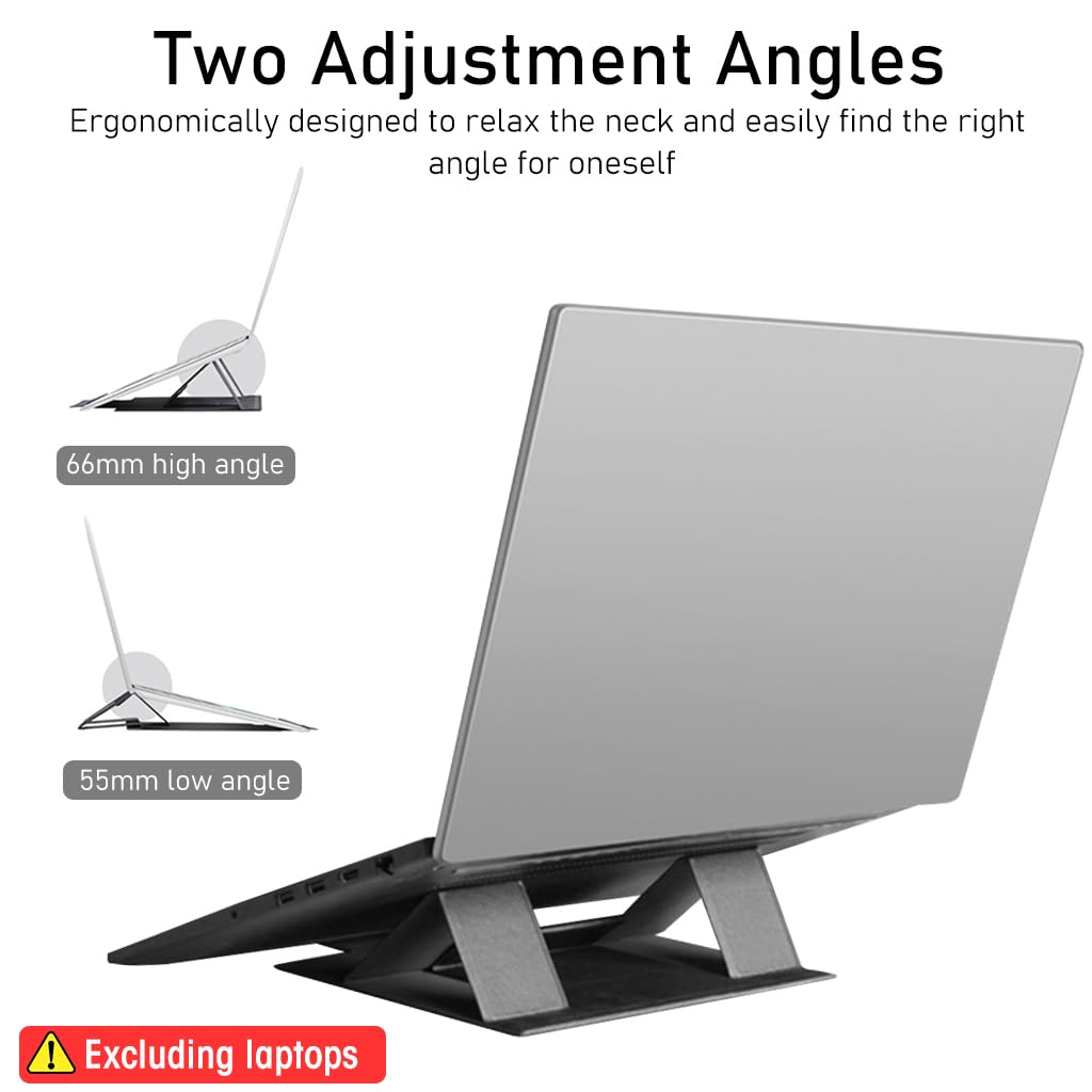 ZORBES Laptop Stand Laptop Riser Desk Laptop Riser with 2 Adjustable Viewing Angles Table Laptop Stand for Perfect View Anti-Slip PU Laptop Riser for Home Office Travel