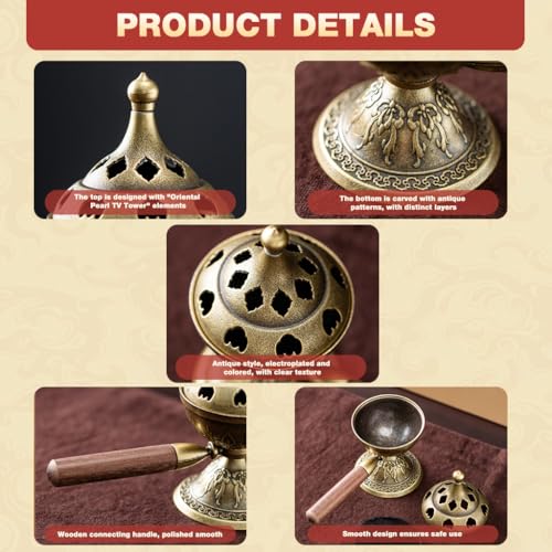 HASTHIP® Incense Burner with Wood Handle | Ideal for Yoga