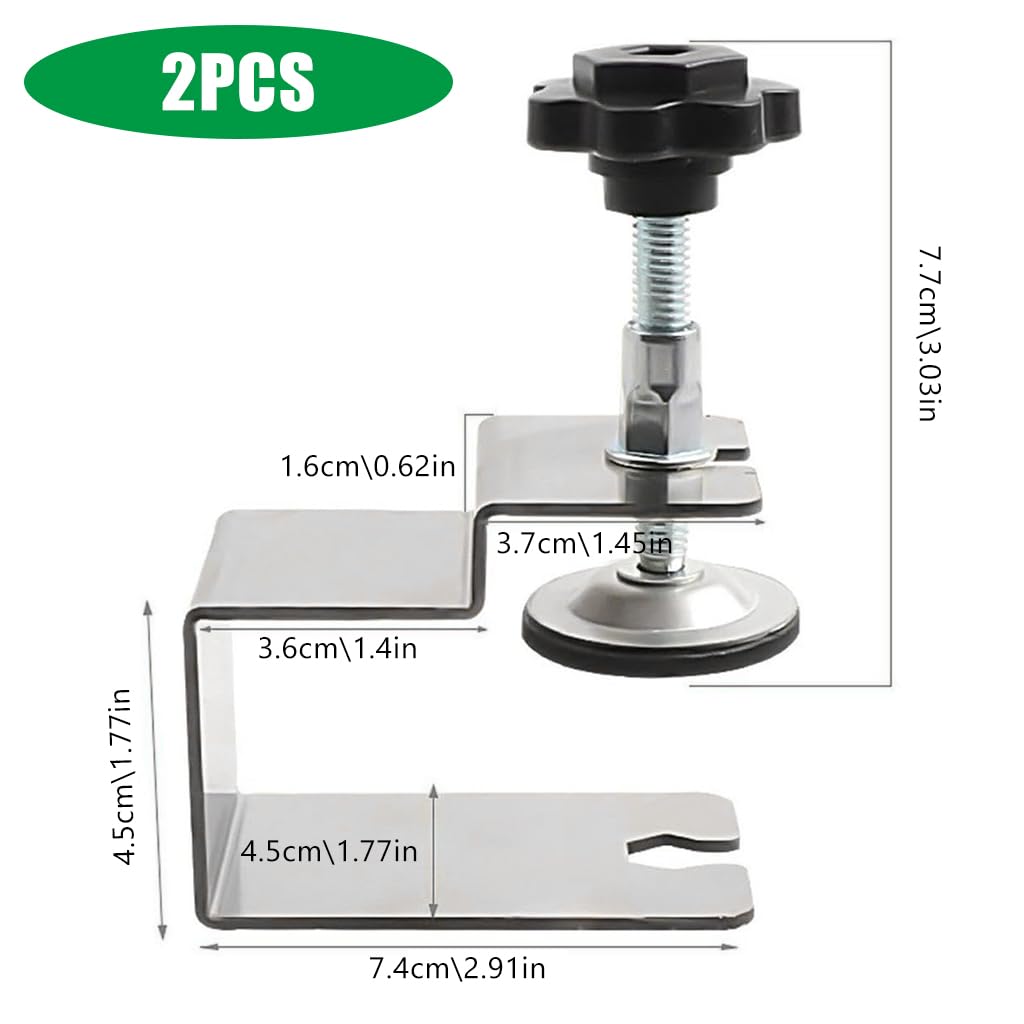 Serplex 2PCS Woodwork Clamps Stainless Steel C Shaped Clamps Wooden Panel Holder Clamp Screw Fixing C-Clamps for Woodworking, Metalworking, DIY Craft, Drilling, Punching, Drawer Door Installation