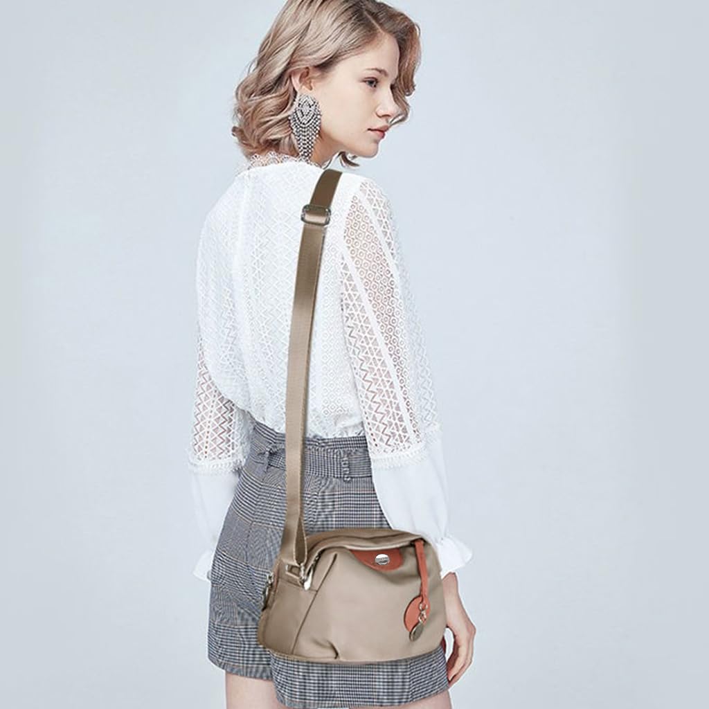 PALAY Fashion Women Crossbody Bag Casual Nylon Daily Bag Shoulder Bag Double Layer Waterproof Shoulder Bag Fashion Women Messenger Bag Versatile Crossbody Bag for Daily, Commuting, Travel