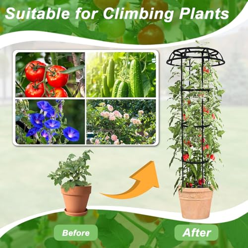HASTHIP® Upright Trellis for Climbing Plants Garden Creeper Plant Support Steel Pipe Adjustable Outdoor Indoor 135 CM Trellis 2 PCS
