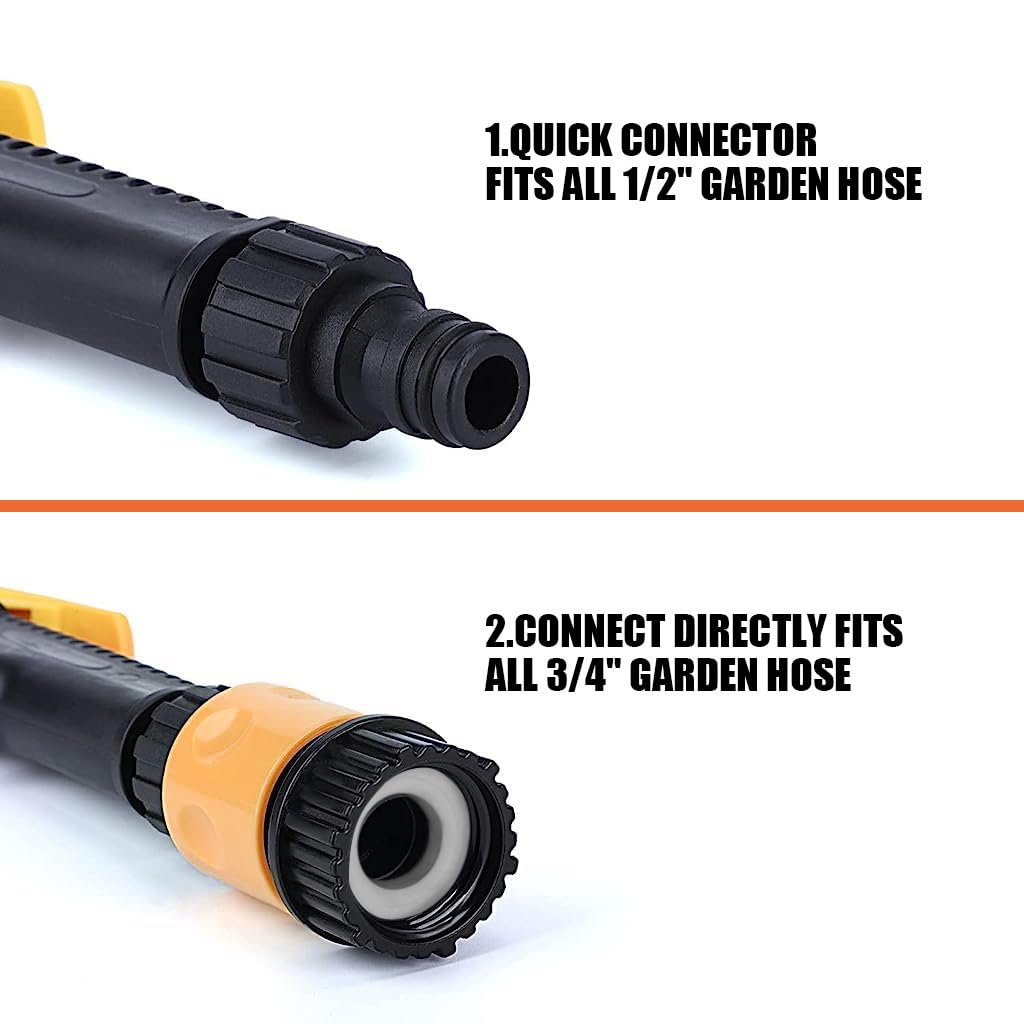 Optifit 60cm High Pressure Car Washer Gun for Car Bike Wash Garden Irrigation with 3/4 Quick Connector, Adjustable Water Jet with 2 Spray Patterns, Multi Purpose Alloy Spray Gun for Gardening
