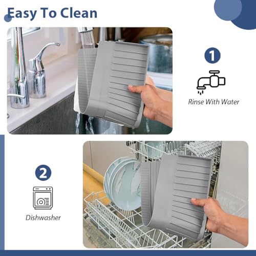 HASTHIP® Sink Splash Guard Kitchen Water Multifunction Dry Wet Separation Strip 4x20 inches 2PCS