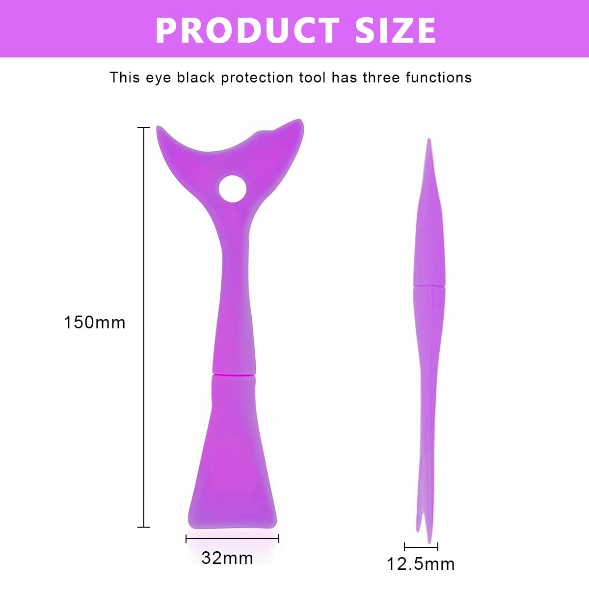 MAYCREATE Mascara Shield Applicator 3-In-1 Silicone Eyelash Shield Guard Eyeliner Auxiliary Cosmetic Makeup Tool, Reusable & Detachable