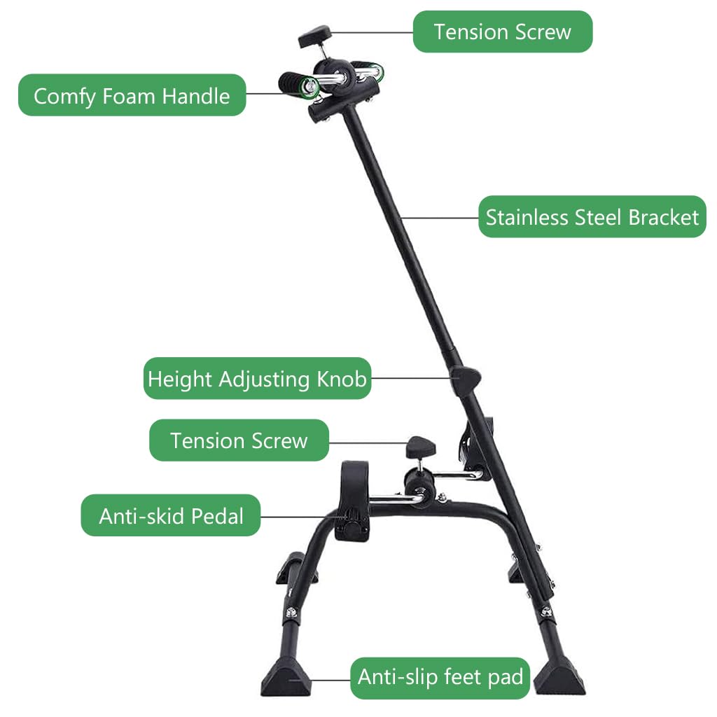 Proberos Pedal Exerciser Bike Hand Arm Leg and Knee Peddler Adjustable Fitness Equipment for Seniors, Elderly Home Pedal Exercise Bike for Total Body, Adjustable Height & Resistance Pedal