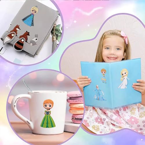 PATPAT 2Pcs DIY Diamond Painting Kit Bookmarks Keychain, Diamond Painting Charm for Crystal Paint Art & Craft Kit, Backpack Hanging Pendant Bookmark Diamond Art Kits for Kids, Adults Birthday Gifts
