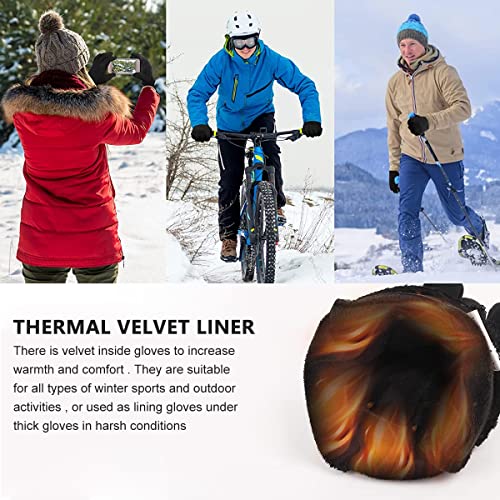 GUSTAVE® Professional Winter Gloves for Skiing Warm Riding Touch Screen Finger Anti-slip Design Bike Windproof Waterproof for Men L 3 PCS