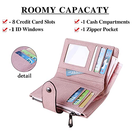 PALAY Small Purse for Girls Ladies PU Leather Bifold Short Mini Clutch Wallet Credit Card Holder for Womens Purse