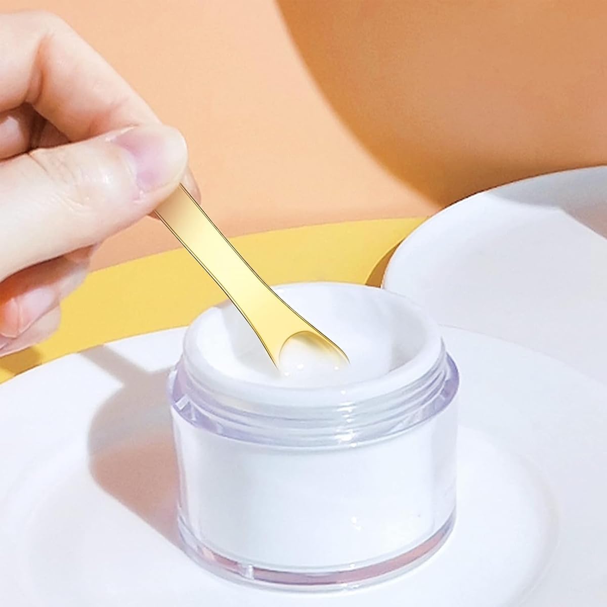 MAYCREATE 3Pcs Mini Metal Cosmetic Skincare Spatula, Mask facial Reusable Spoon, Makeup Beauty Spoons for Facial Cosmetic for Face Mask Cream Lotions Moisturizers