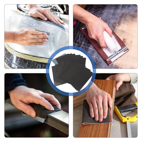 HASTHIP® 26Pcs Sandpapers 80 to 3000 Grit, 23x28cm Silicon Carbide Sand Paper, Multipurpose Coarse Fine Sandpapers Dry or Wet Sanding Papers for Wood Furniture Finishes and Metal Sanding
