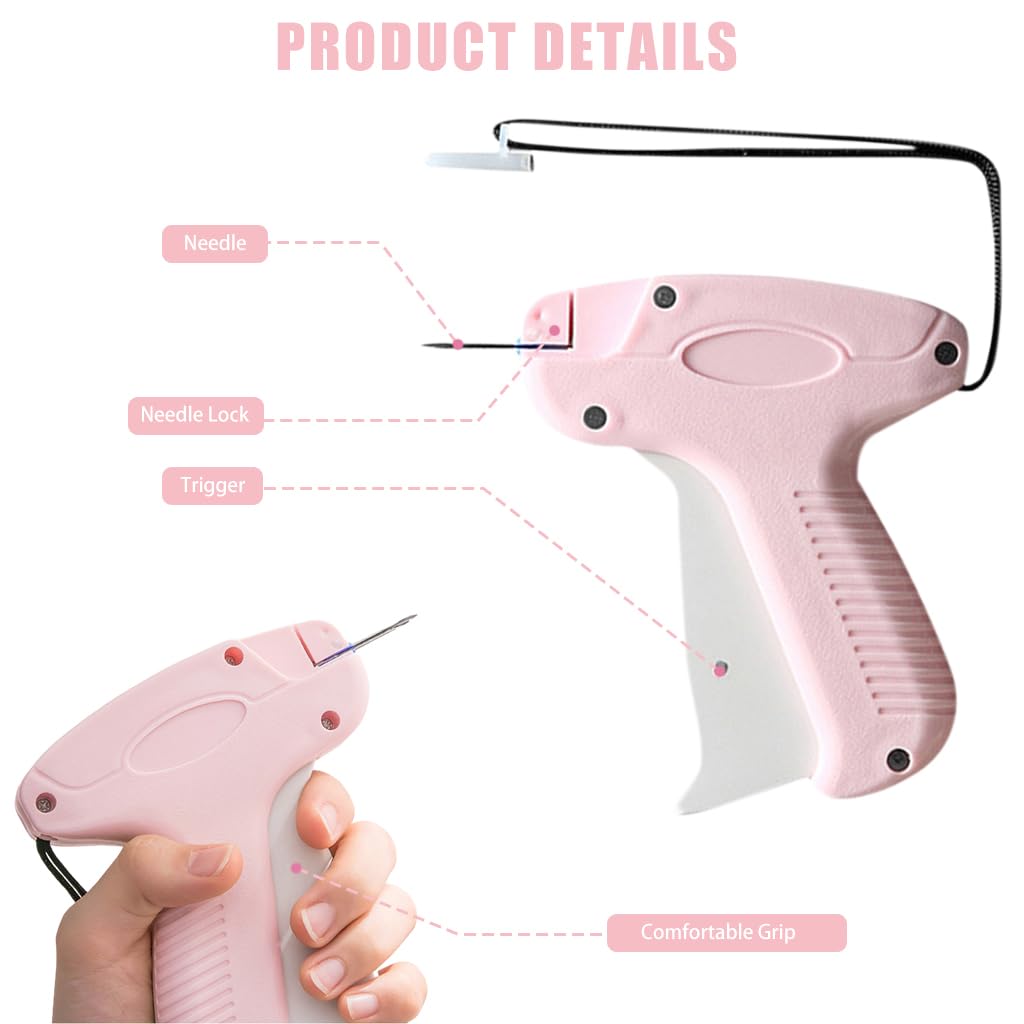 HASTHIP Quilt Basting Gun Quilting Pin Bed Sheet Grippers Machine Quilting Safety Tacks Gun with 220Pcs Long & Short Soft Pins Removable Quilting Safety Tacks
