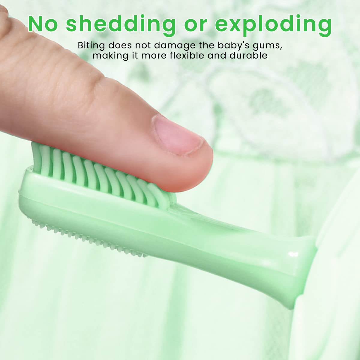 SNOWIE SOFT Baby Brush for 1-2 years Soft, Food Grade Silicon Baby Tooth Brush With Anti Chocking Shield, 2 in 1 Baby Toothbrush & Tongue Cleaner for Kids 0-2 year with Box & 3 Brush Heads