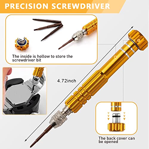 Serplex Watch Repair Tool Kit, Battery Replacement Kit, Repair Screwdriver, Watch Band Replacement tool, Watch Wrench Back Remover, Watch Case Opener, Watch Back Remover Holder, Spring bar, Tweezers