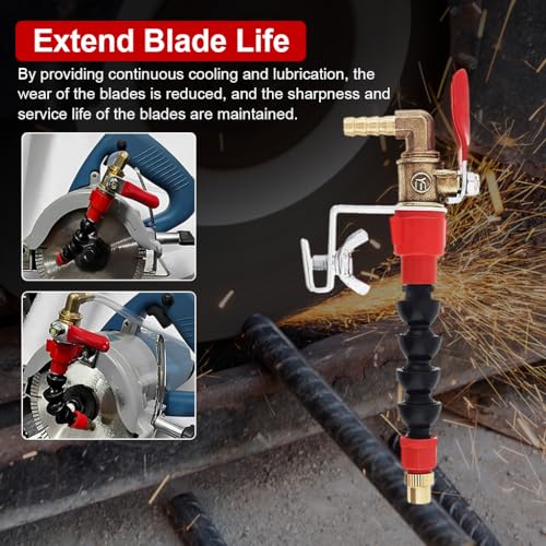 Serplex® Dust Remover Water Sprayer for Cutting Machine Flexible Nozzle Angle Grinders Spray System Improves Results Coolant Misting Attachment 3PCS