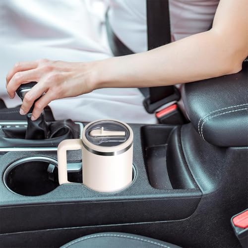 HASTHIP® 4PCS Leak Proof Lid Replacement 40 oz Only Fit for Stanley Cup Tumbler Reusable Spill Proof Flip Top Stopper Accessories White Black