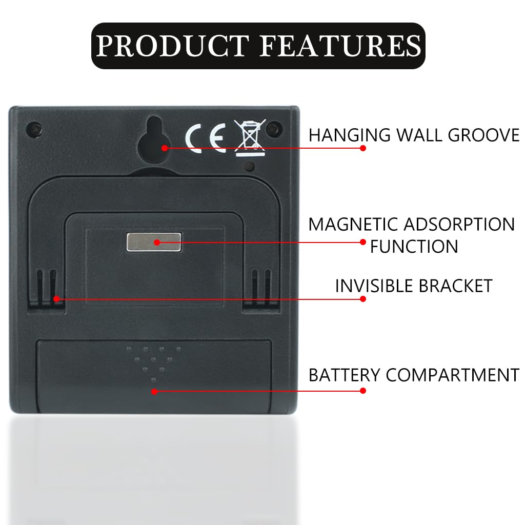 HASTHIP Kitchen Timer Digital Countdown, Magnetic Countdown Digital Timer with LCD Display, Stainless Steel Loud Alarm for Cooking Baking Gym Students
