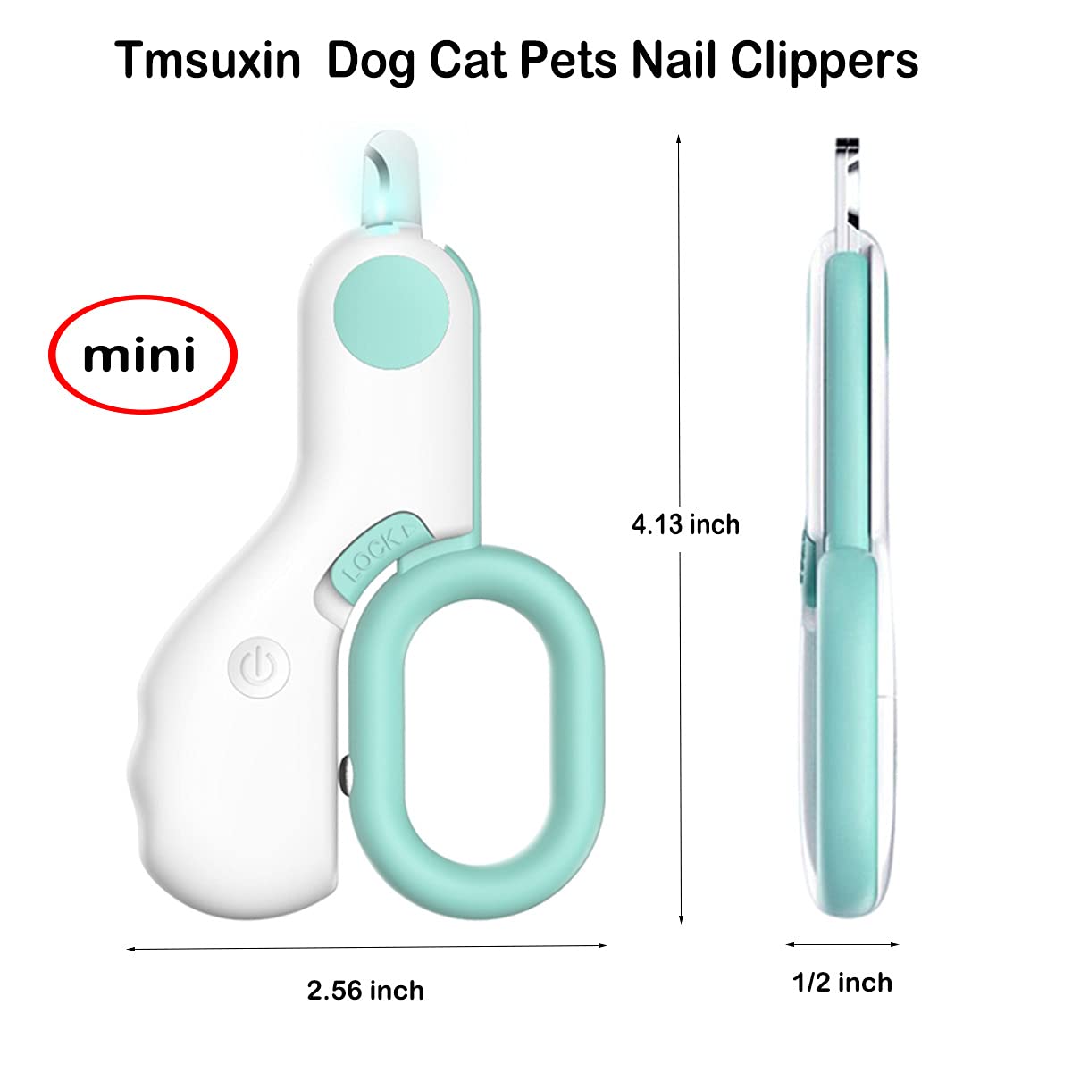 Qpets Mini Cute Dog Nail Cutter with LED for Cat Small Dog, Safe Lock Compact Dogs Nail Cutter, with Led Light Not Hurt Pets, Pet Nail Cutter for Small Pets, Dog, Cat, Puppy, Kittens