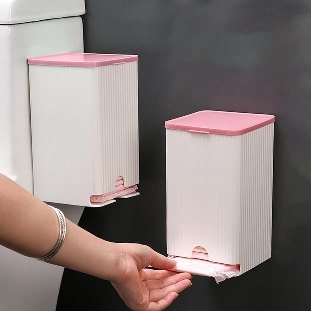 HASTHIP Sanitary Pads Dispenser for 25-30 Pads - Wall-Mounted Box Napkin Holder, Dustproof Waterproof Sanitary Pads Wall Holder Bathroom Sanitary Pads Bathroom Organizer, 11.5cmx11.5cmx19.5cm
