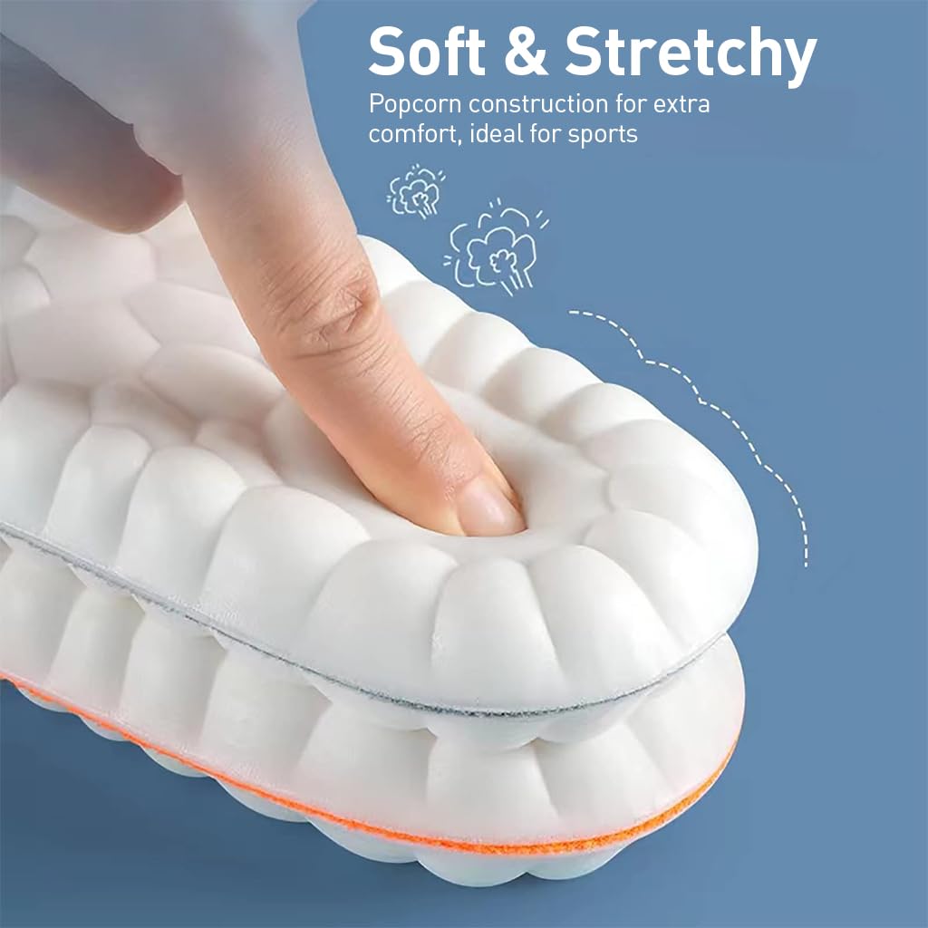 PALAY 2 Pairs Memory Foam Insoles with Arch Support for Women Men,Comfort Massage Insoles Replacement Shoe Inserts for Trainers Sneakers Sports Shoes Work Boots,Breathable,Shock Absorption (Men: UK 8-11, Grey)