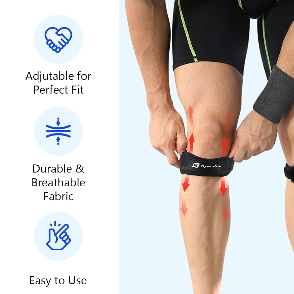 Proberos Patella Brace Adjustable Knee Brace for Men Women Patella Brace for Weightlifting Running Squatting Basketball Working Out, 1 Pcs Knee Brace