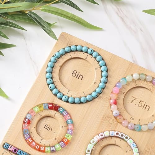 HASTHIP® Bead Board for Jewelry Making, Bamboo Beading Board for Jewelry Bracelet Making, DIY Bracelet Bead Board