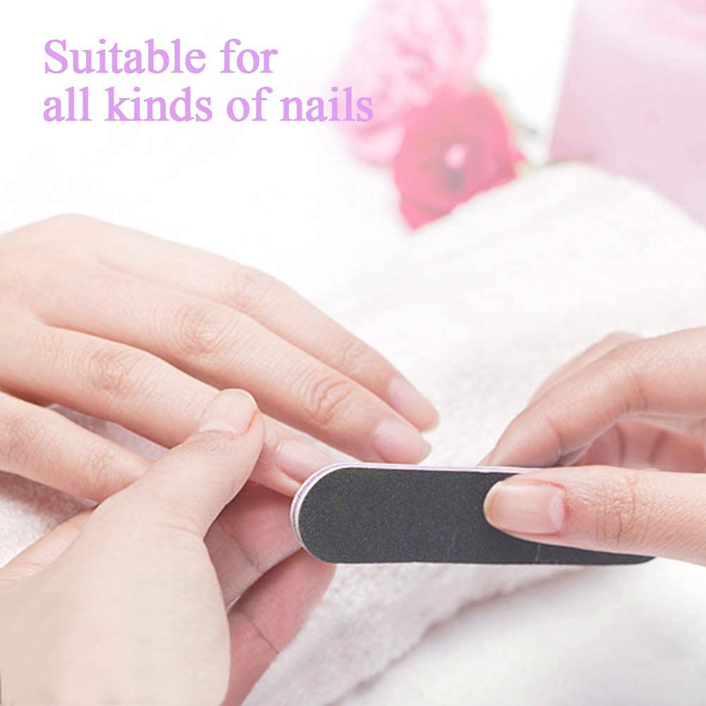 HASTHIP 12Pcs Colorful Professional Manicure Nail Files and Rectangular Nail Art Care Buffer Set Block Tools Kit with 100/180 Grit Nail Shaper
