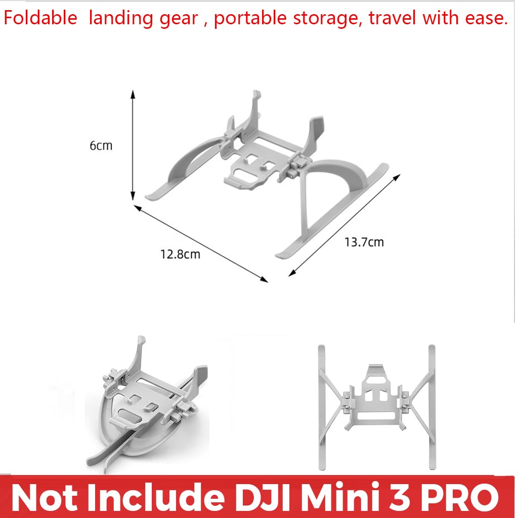 PATPAT 26Mm Landing Gear For Dji Mini 3 Pro Foldable Landing Rack For Dji Mini 3 Pro,Ultra Lightweight Landing Gear For Dji Mini 3 Pro,Not Include Dji Mini 3 Pro,Grey