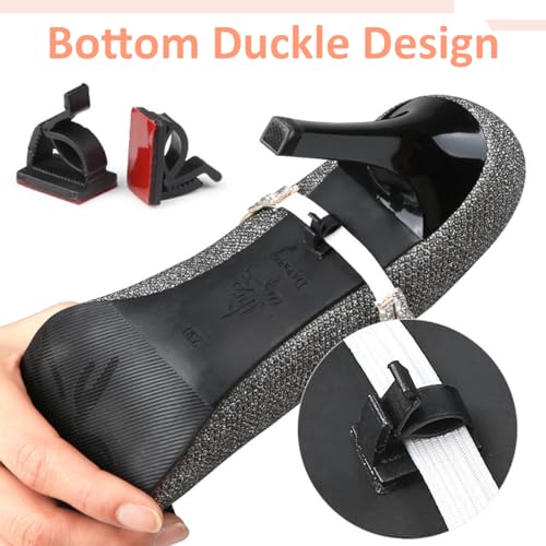 PALAY Shoe Straps for Heels Detachable Anti Slip Shoe Laces Dazzling Rhinestone Shoe Straps for High Heels Anti-Loose Stretchable High Heel Ankle Strap for Women Shoe Accessories - 2 Pcs