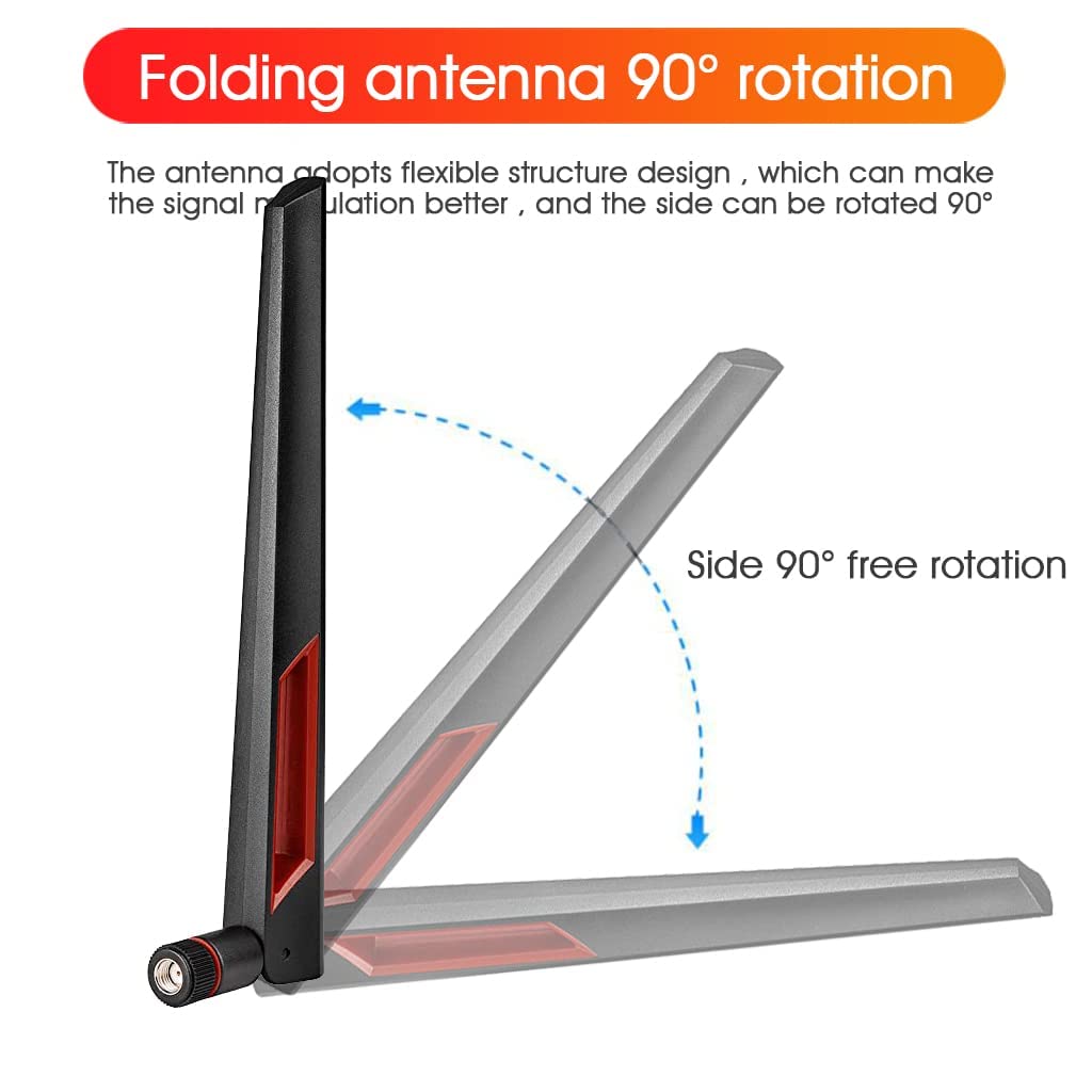 ZORBES 2PCS 2.4GHz 5GHz 5.8GHz Wireless Dual Band WiFi Antenna with RP-SMA Male Connector for PCI-E, WiFi Network, USB Card, Camera, Router, Hotspot