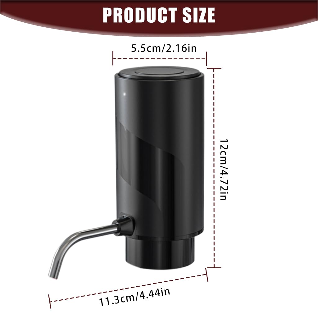 HASTHIP Electric Wine Aerator Wine Decanter Automatic Wine Aerator, One Touch Wine Dispenser Wine Pourer with USB Rechargeable, Wine Lover Gifts for Women&Men (Black-ABS)