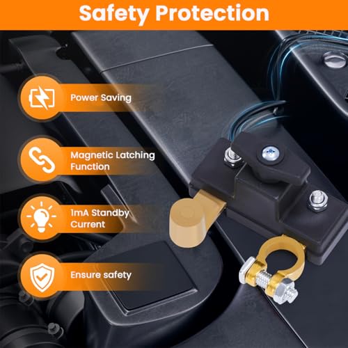 STHIRA® Car Battery Disconnect Switch for 12V 24V Battery Used to Prevent 3PCS