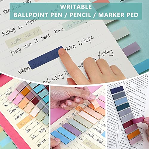 HASTHIP® Sticky Tabs 60 Colors Morandi 2400PCS Index Notes for Notebook Books PET Material Page Flags File Office Stationery