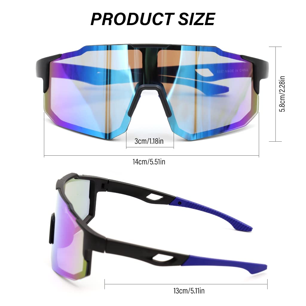 GUSTAVE UV400 Cricket Sunglasses for Men Stylish Cycing Sunglasses Professional Outdoor Sunglasses for Riding, Cycing, Anti-slip Sunglasses for Outdoor Sports(Blue)
