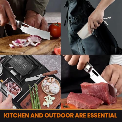HASTHIP® Folding - Pocket Chef with Stainless Steel Ultra Sharp Blade, Portable Kitchen for BBQ Trip Outdoor