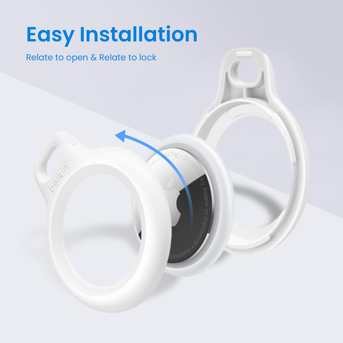 ZORBES 2Pcs Silicone AirTag Holder with Nylon Strap Waterproof Silicone AirTag Holder for Keychain, Pets, Items, Bag, Backpack, Luggage, No AirTag