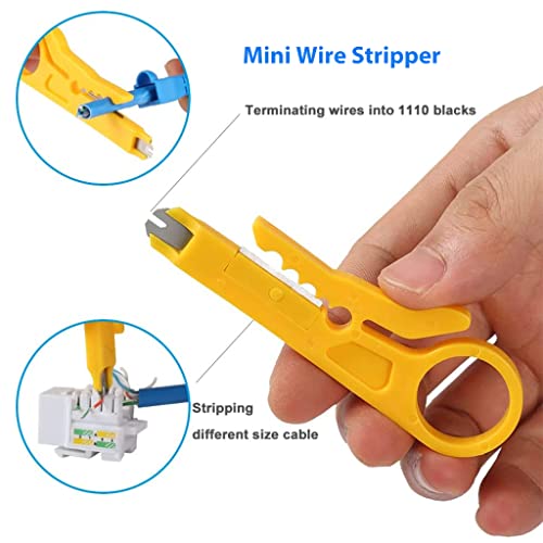 Serplex RJ45 Crimping Tool for Cat6 Cat5e Cat5, 50PCS RJ45 Cat6 Pass-Through Connectors, 50PCS Covers, Network Cable Tester, Screwdriver, Wire Punch Down Cutter, Wire Stripper, with Storage Bag