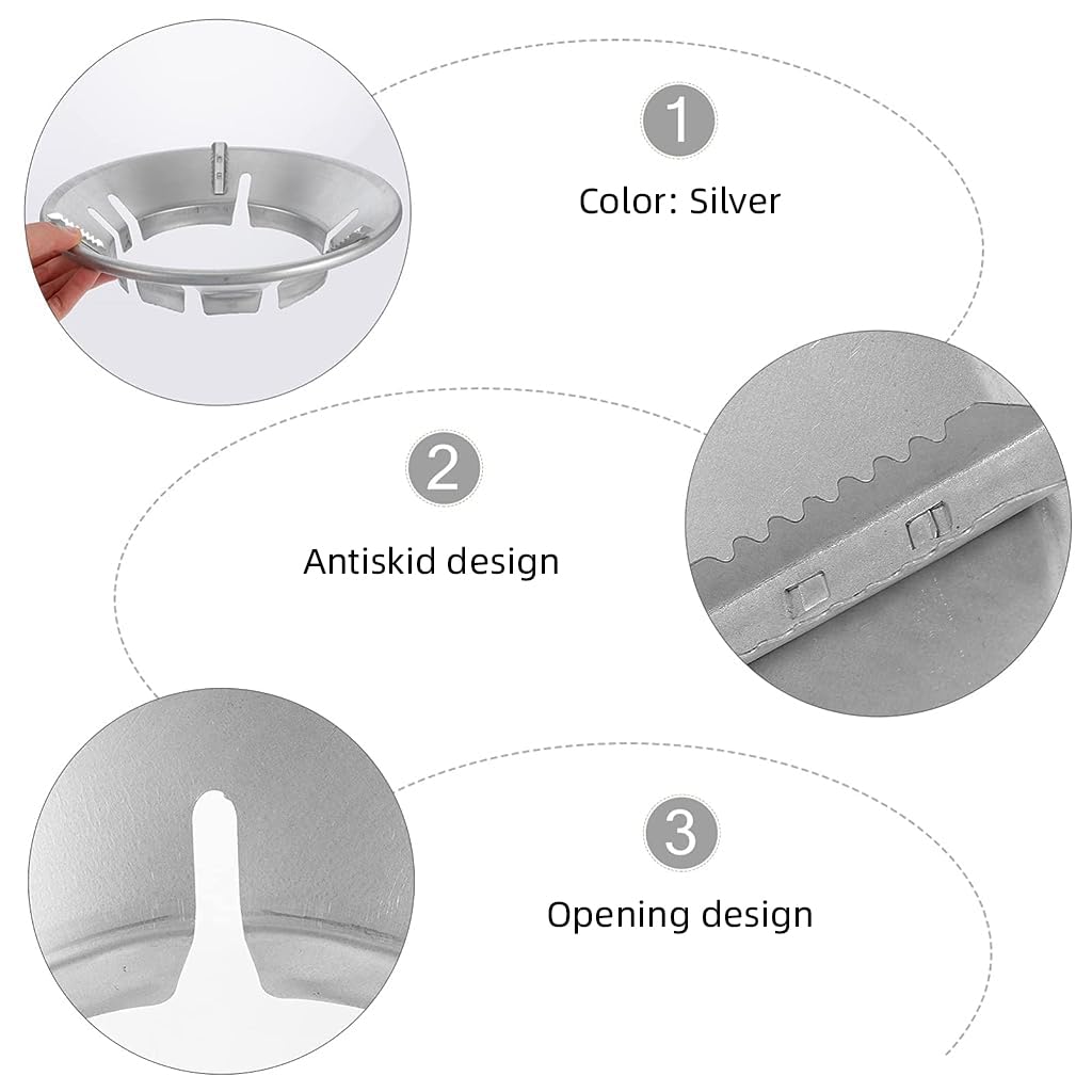 HASTHIP 2pcs Gas Stove Part Stove Burner Ring Pot Holder Windproof Gas Stove Galvanized Burner Ring Energy-Saving Gas Stove Flame Gather Ring Universal 8-grates Combustion Ring for Gas Stove