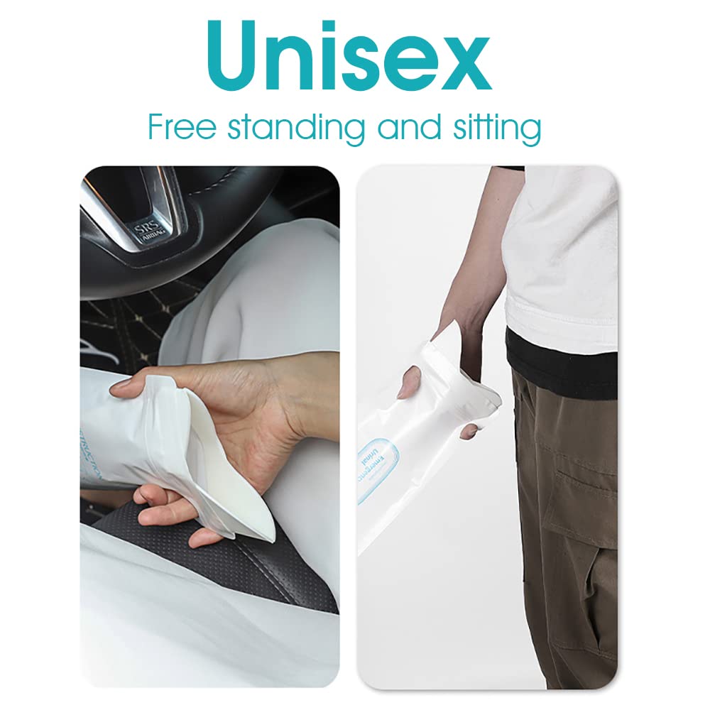 HANNEA 4pcs Urine Bags for Men Women, 700ml Outdoor Emergency Car Urinal Pee Bag, Gel Vomit Bag for Travel Traffic Jam Children Patient Pregnant