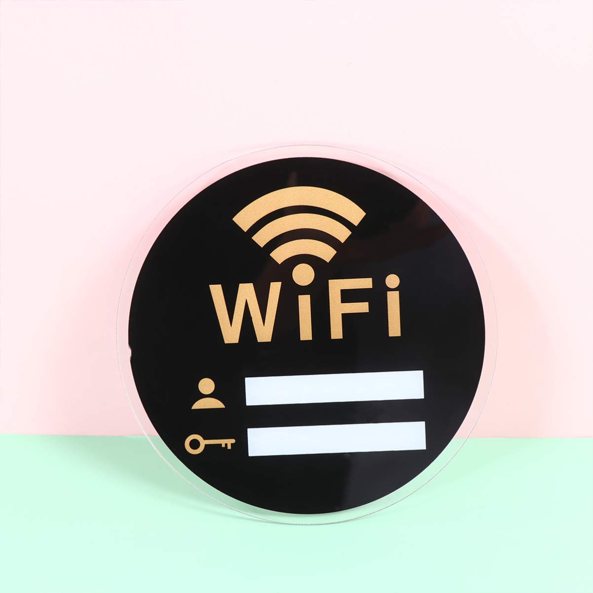 HASTHIP WiFi Password Sign WiFi Coverage Sign Wireless Network Coverage Sign WIFI Sign Board for Office, Hotel, Public WIFI Sign Board, Self-adhesive Wall WiFi Sign Board (15x15cm)