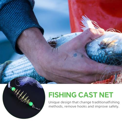 Proberos® Spring Feeder Fishing Hook Net Trap Glow in The Dark Bait Holder with Nylon Hooks Cage Pack of 4 3PCS