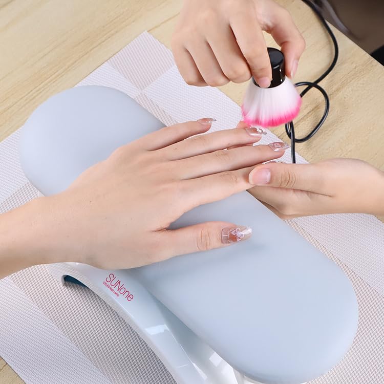 MAYCREATE Nail Arm Rest, Foldable Manicure Hand Rests Cushion Tool, PU Leather Soft Sponge Hand Rest, Nail Hand Pillow Stand with PVC Table Mat for Acrylic Nails Salon Use