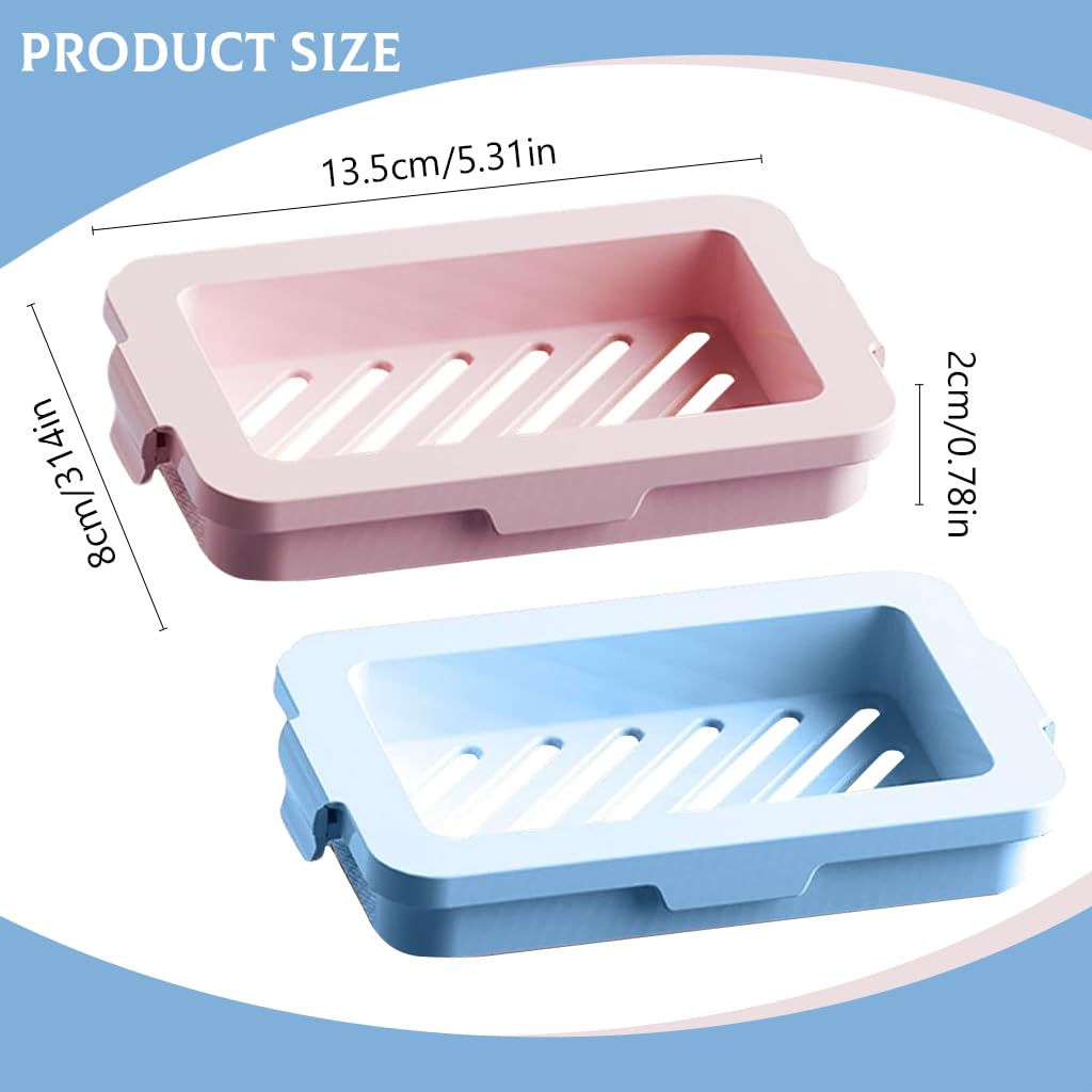 HASTHIP 2Pcs Soap Holder with Bubble Net 2 in 1 Sope Saver Box with Flexible Bubble Net Soap Drain Box Plastic Soap Saver Hand Sope Holder for Kitchen, Bathroom